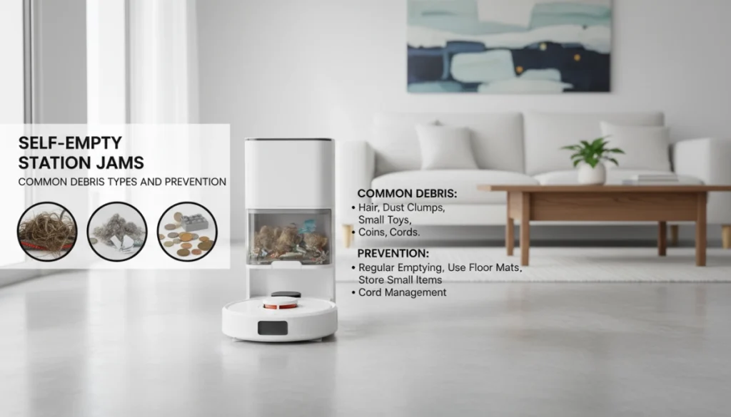 Prevent Self-Empty Station Jams with Common Debris Types and Tips