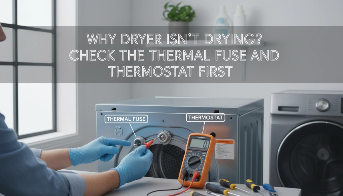 Why Dryer Not Drying Clothes Check Thermal Fuse and Thermostat